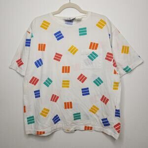 Vintage 80s Abstract Squares Art Skate Surf AOP All Over Large Pocket Hippie